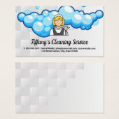 Schoonmaakster Logo | Schoonmaak Zeepbellen Visitekaartje (Voorkant /achterkant)