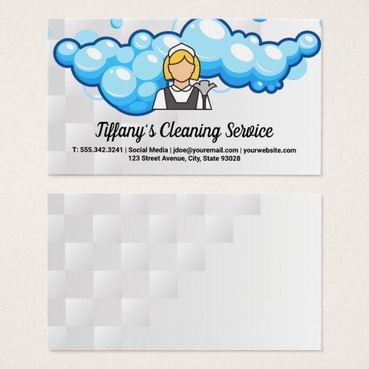 Schoonmaakster Logo | Schoonmaak Zeepbellen Visitekaartje (Voorkant /achterkant)