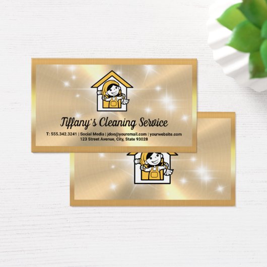 Schoonmaakster Logo | Sproeiflacon Logo | Glitters Visitekaartje (Bureau)