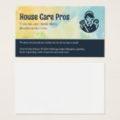 Schoonmaakster met bezem | Huishoudelijke diensten Visitekaartje (Voorkant /achterkant)