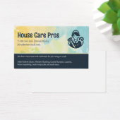 Schoonmaakster met bezem | Huishoudelijke diensten Visitekaartje (Bureau)