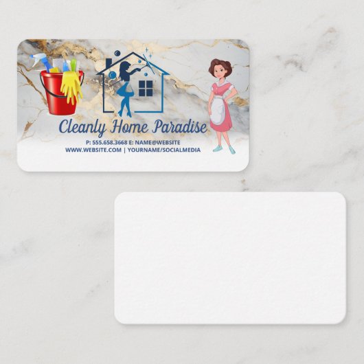 schoonmaakster | Schonere materialen Visitekaartje (Voorkant / Achterkant)