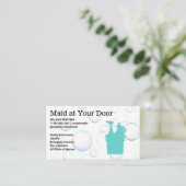 Schoonmaakster | Schoonmaakdienst Logo | Zeepbelle Visitekaartje (Staand voorkant)