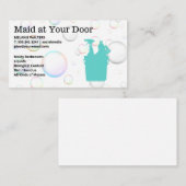 Schoonmaakster | Schoonmaakdienst Logo | Zeepbelle Visitekaartje (Voorkant / Achterkant)