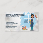 Schoonmaakster | Schoonmaakdiensten Visitekaartje (Voorkant)