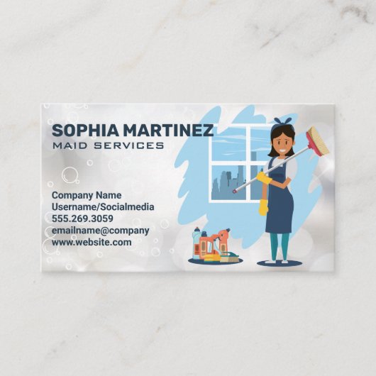 Schoonmaakster | Schoonmaakdiensten Visitekaartje (Voorkant)