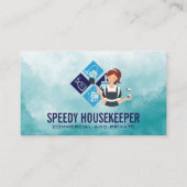 Schoonmaakster | Schoonmaakpictogrammen | Huishoud Visitekaartje (Voorkant)