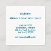 schoonmaakster schoonmaakster vierkante visitekaartje (Achterkant)