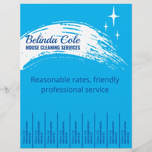 Schoonmaakster Schoonmaken Scheur Af Flyer (Voorkant)