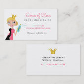 Schoonmaakster Service Blond Karakter Kroon Visitekaartje (Voorkant / Achterkant)