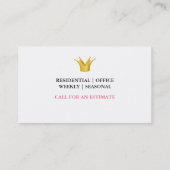 Schoonmaakster Service Blond Karakter Kroon Visitekaartje (Achterkant)