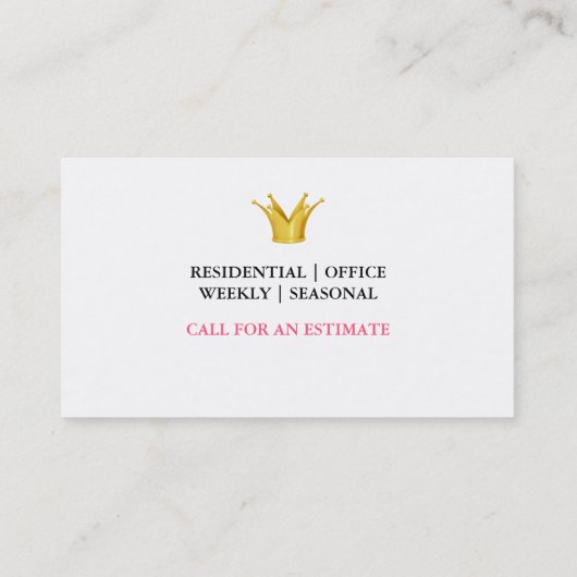 Schoonmaakster Service Etnisch Karakter Kroon Busi Visitekaartje (Achterkant)