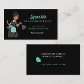 Schoonmaakster Service Karakter Featherduster Busi Visitekaartje (Voorkant / Achterkant)