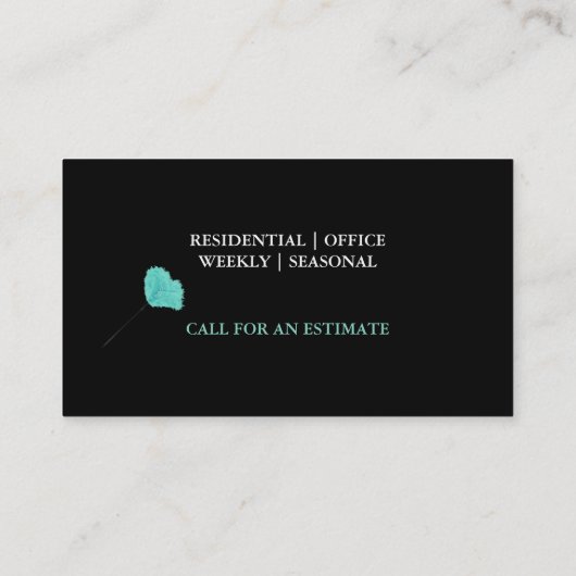 Schoonmaakster Service Karakter Featherduster Busi Visitekaartje (Achterkant)