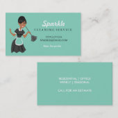 Schoonmaakster Service Karakter Featherduster Busi Visitekaartje (Voorkant / Achterkant)