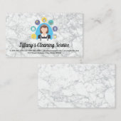 Schoonmaakster Service Pictogrammen | Marmeren ach Visitekaartje (Voorkant / Achterkant)