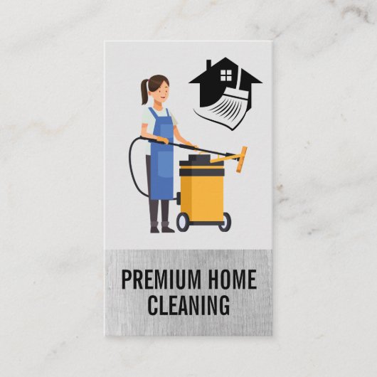 schoonmaakster | Vacuümbezem Visitekaartje (Voorkant)