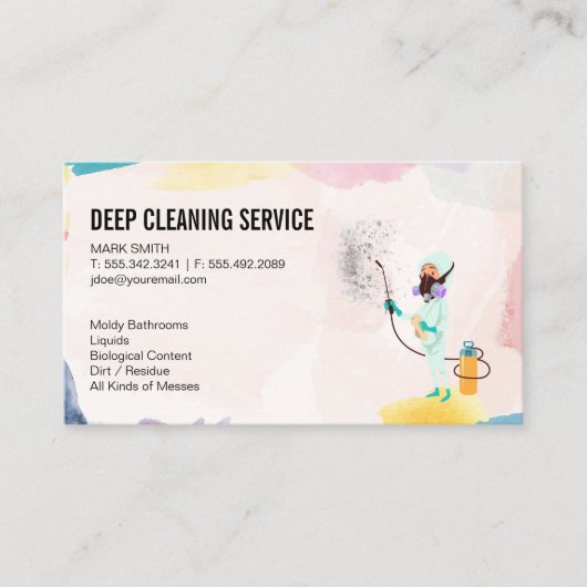 schoonmaakster visitekaartje (Voorkant)