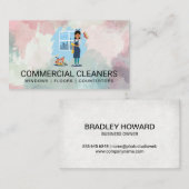 schoonmaakster | Waterverf achtergrond Visitekaartje (Voorkant / Achterkant)