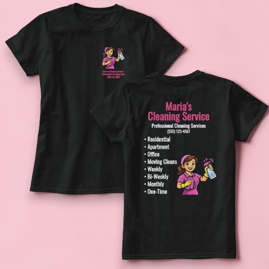 Schoonmaakster Zwart T-shirt