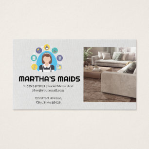 Schoonmaaktaken pictogrammen   Woonkamer Visitekaartje