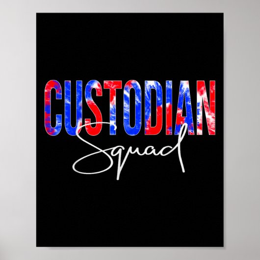Schoonmaakteam Tie Dye Terug naar School Vrouwen W Poster (Voorkant)