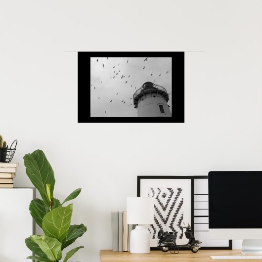 Schoonmaakvuurtoren en handschoenen poster (Thuiskantoor)