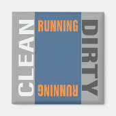 Schoonmaakwasmachine met vuilnisbelten Borden Magneet (Voorkant)