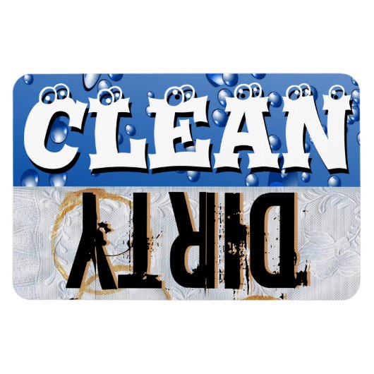 Schoonmaakwasmachine Vinyl Magnet Magneet (Horizontaal)