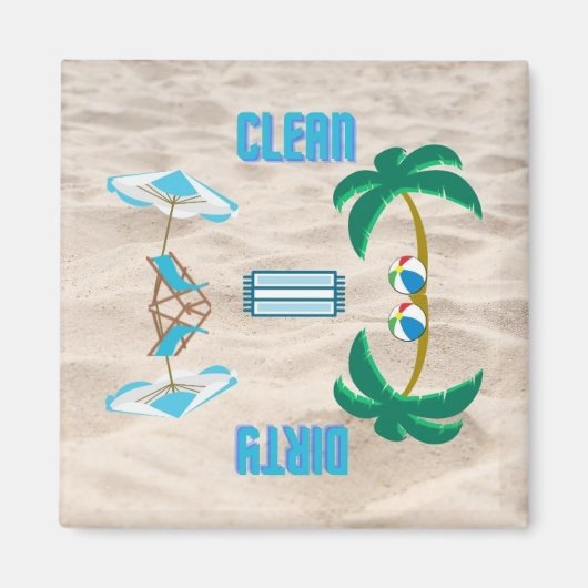 Schoonmaakwasmachine/vuile wasmachine magneet (Voorkant)