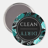 Schoonmaakwasmachine/vuile wasmachine | Zwart wit Magneet (Voorkant / Achterkant)