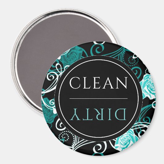 Schoonmaakwasmachine/vuile wasmachine | Zwart wit Magneet (Voorkant / Achterkant)