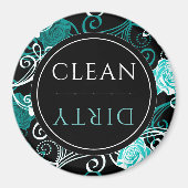 Schoonmaakwasmachine/vuile wasmachine | Zwart wit Magneet (Voorkant)