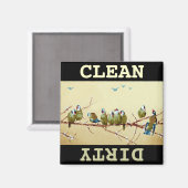 Schoonmaakwasmachine/vuilwasmachine Magnet (Voorkant / Achterkant)