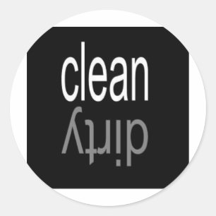 Schoonmaakwasmachine/vuilwasmachine Magnet Ronde Sticker