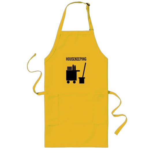 Schoonmaakzak aprons voor schoonmaakdienst lang schort (Voorkant)