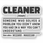 Schoonmaakzelfstandig naamwoord Verjaardag Sarcast Sticker (Voorkant)
