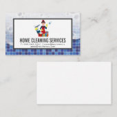 Schoonmaken dame met gereedschap | Zeep en badkame Visitekaartje (Voorkant / Achterkant)