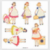 Schoonmaken Dames, Huiswerk en Chores Sticker (Vel)