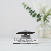 Schoonmaken en repareren van schoorsteenvegen visitekaartje (Staand voorkant)