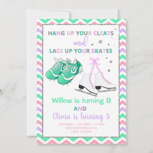 Schoonmaken en schaatsen meisjes broeden hun verja kaart (Voorkant)