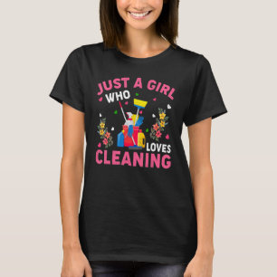 Schoonmaken Gewoon een meisje die houdt van schoon T-shirt