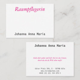 Schoonmaken, gewoon typografie slim en schoon visitekaartje