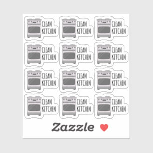 Schoonmaken Keuken Fornuis Schoonmaak Herinnering Sticker
