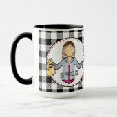 Schoonmaken Lady Cartoon gepersonaliseerd dank u c Mok (Links)