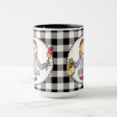 Schoonmaken Lady Cartoon gepersonaliseerd dank u c Mok (Midden)