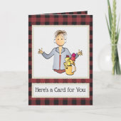 Schoonmaken Lady Vrouw Cartoon Dank u voor de kers Kaart (Voorkant)