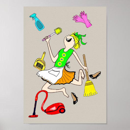 Schoonmaken met een lach. poster (Voorkant)