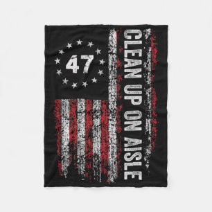 Schoonmaken op gangpad 47 Impeach 47 Anti Trump 86 Fleece Deken