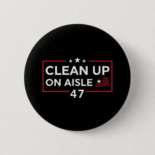 Schoonmaken op gangpad 47 Impeach 47 Anti Trump 86 Ronde Button 5,7 Cm